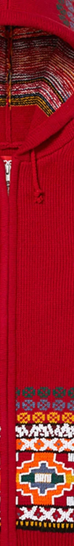 Supreme Beaded Zip Up Hooded Sweater - Red (front)