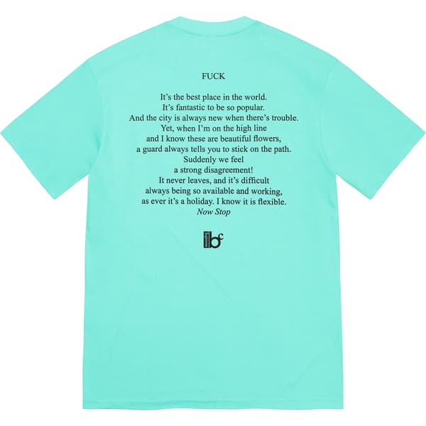 Supreme Bernadette Corporation Fuck Tee - Teal (front)