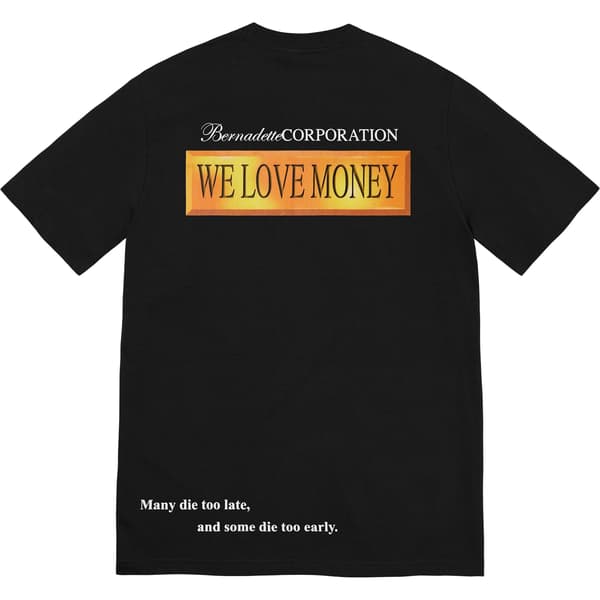 Supreme Bernadette Corporation Money Tee - Black (front)