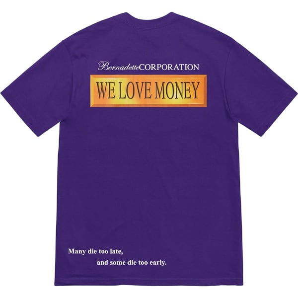 Supreme Bernadette Corporation Money Tee - Purple (front)