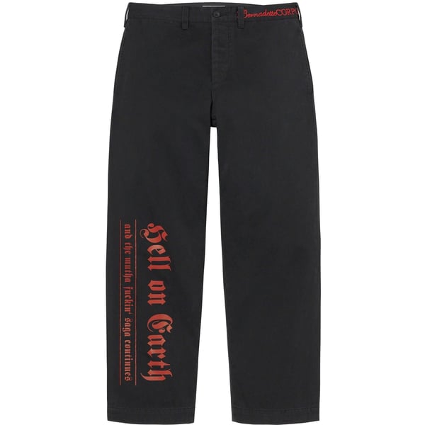 Supreme Bernadette Corporation Old English Chino Pant - Black (front)