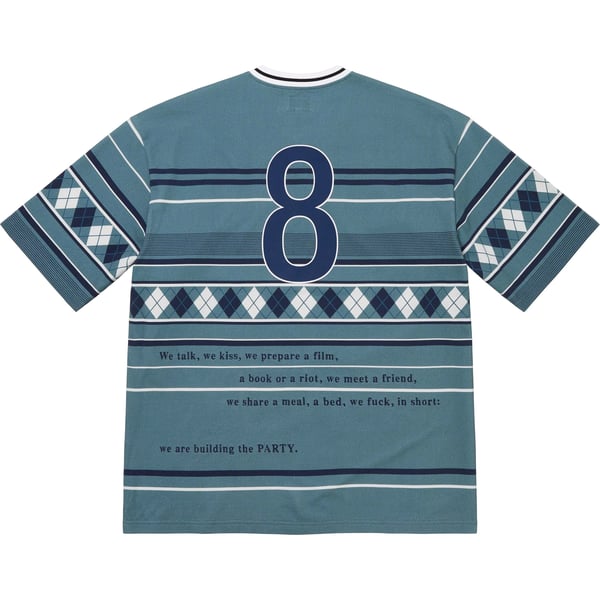 Supreme Bernadette Corporation Pique Soccer Top - Blue (front)