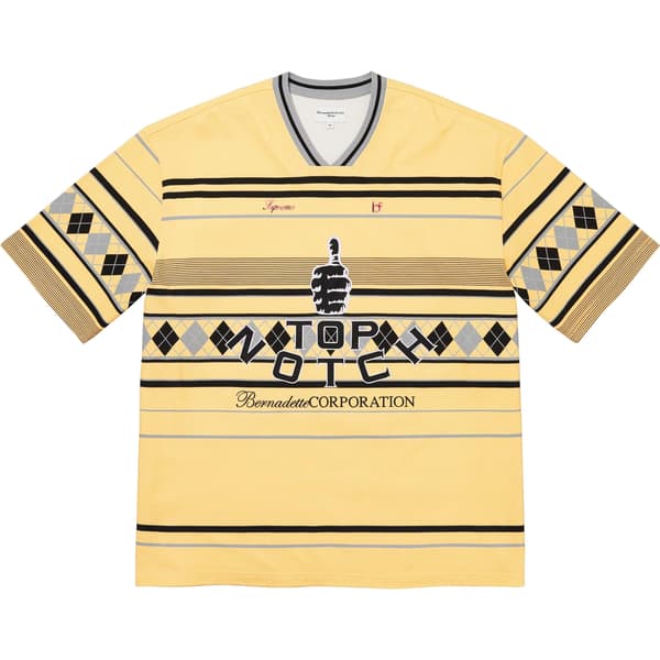 Supreme Bernadette Corporation Pique Soccer Top - Pale Yellow (front)