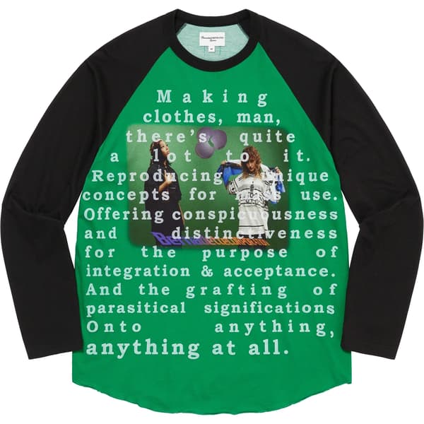 Supreme Bernadette Corporation Raglan L/S Top - Green (front)