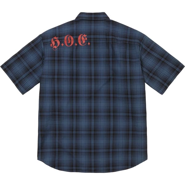 Supreme Bernadette Corporation S/S Work Shirt - Navy Plaid (front)
