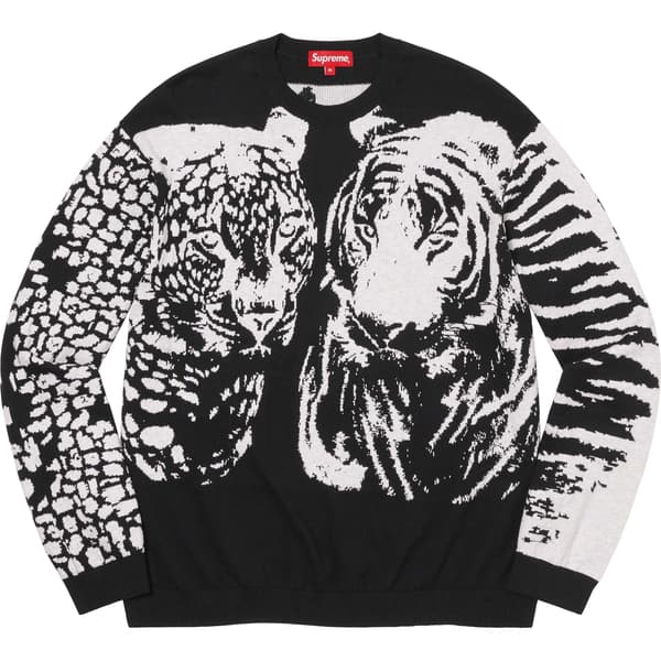 Supreme Big Cats Jacquard L/S Top - Black (front)