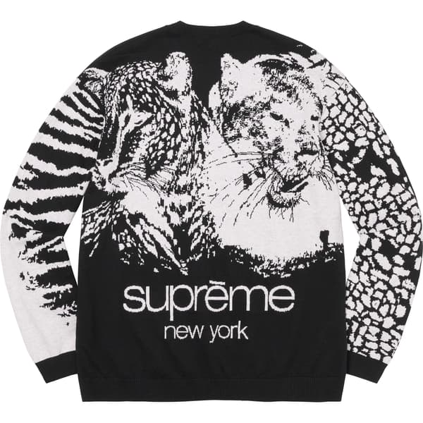Supreme Big Cats Jacquard L/S Top - Black (front)