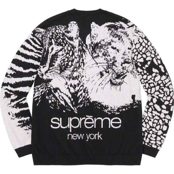 Supreme Big Cats Jacquard L/S Top - Black (front)
