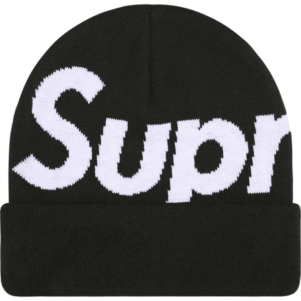 Supreme Big Logo Beanie - Black (front)