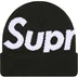 Supreme Big Logo Beanie - Black (front)