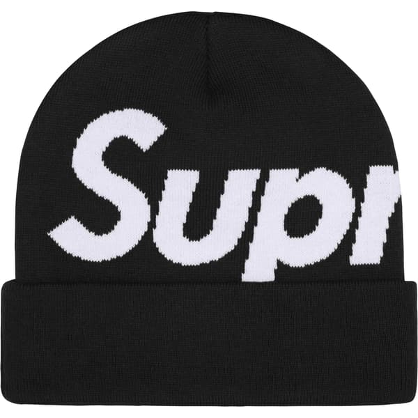 Supreme Big Logo Beanie - Black (front)