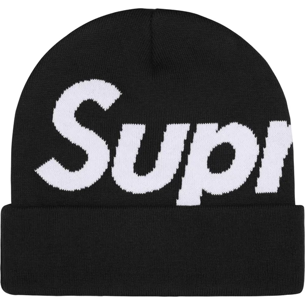 Supreme Big Logo Beanie - Black (front)