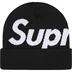 Supreme Big Logo Beanie - Black (front)