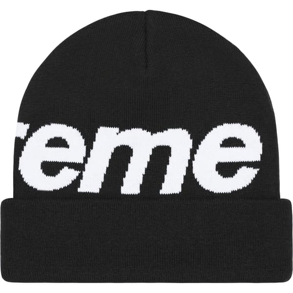 Supreme Big Logo Beanie - Black (front)