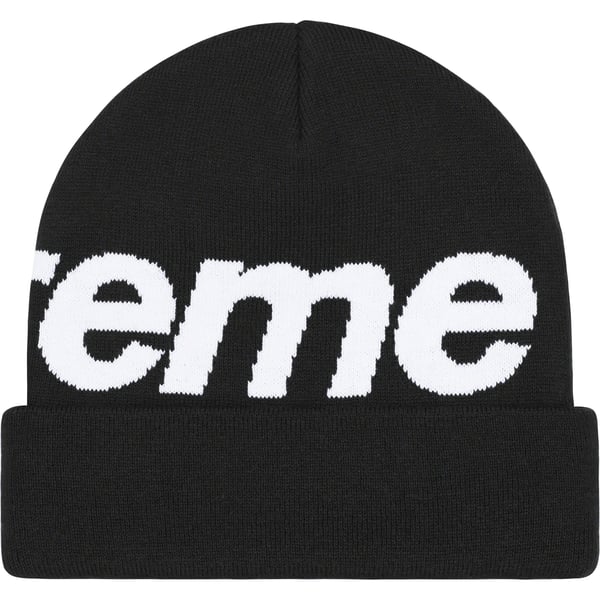 Supreme Big Logo Beanie - Black (front)