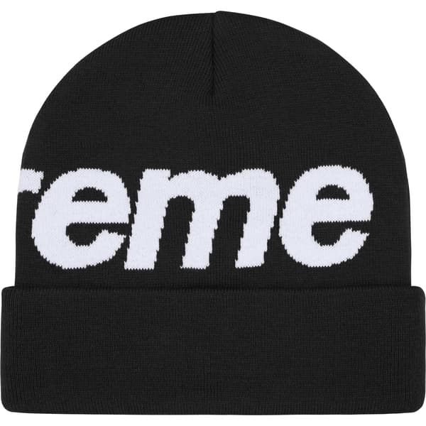 Supreme Big Logo Beanie - Black (front)