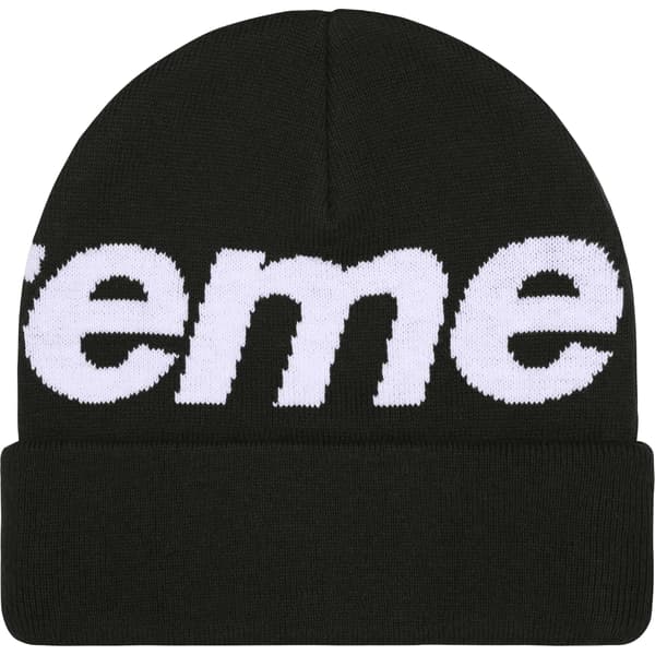 Supreme Big Logo Beanie - Black (front)