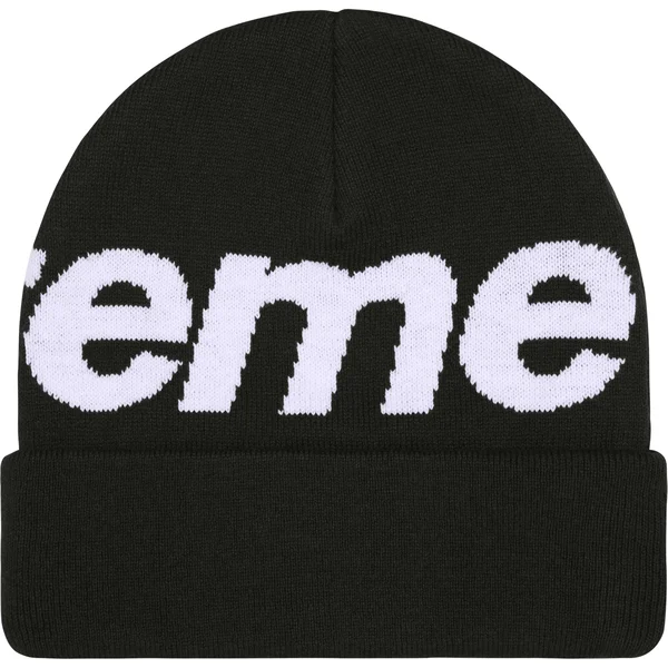 Supreme Big Logo Beanie - Black (front)