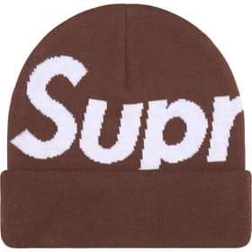 Supreme Big Logo Beanie Brown
