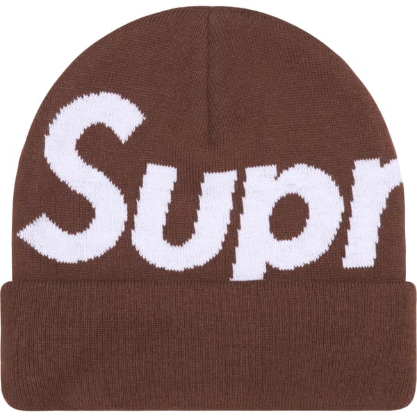 Supreme Big Logo Beanie - Brown (front)