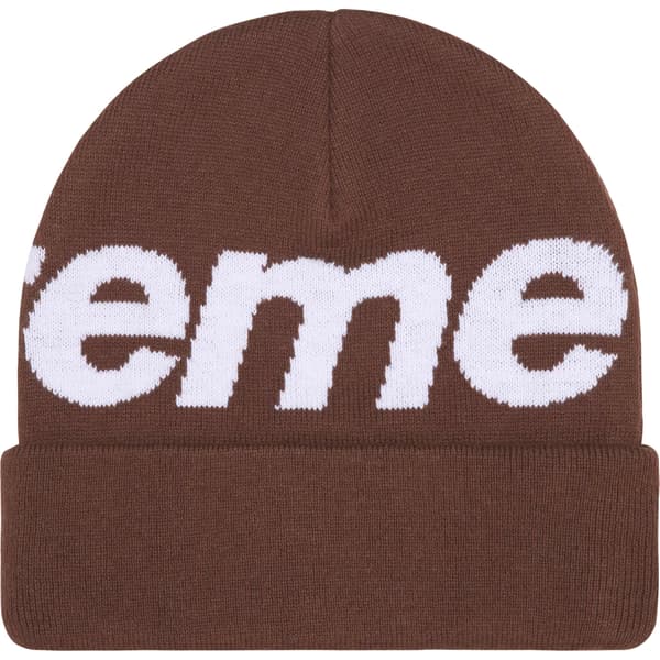 Supreme Big Logo Beanie - Brown (front)