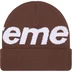 Supreme Big Logo Beanie - Brown (front)