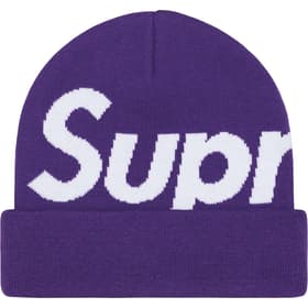 Supreme Big Logo Beanie Dark Purple