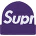 Supreme Big Logo Beanie - Dark Purple (front)