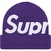 Supreme Big Logo Beanie - Dark Purple (front)