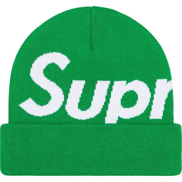 Supreme Big Logo Beanie - Green (front)