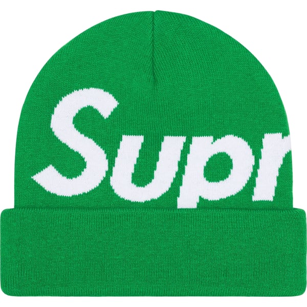Supreme Big Logo Beanie - Green (front)
