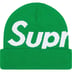 Supreme Big Logo Beanie - Green (front)