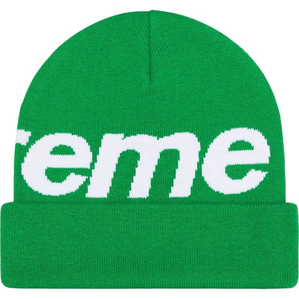 Supreme Big Logo Beanie - Green (front)