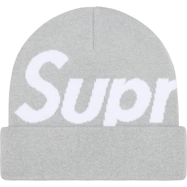 Supreme Big Logo Beanie - Grey (front)