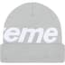 Supreme Big Logo Beanie - Grey (front)