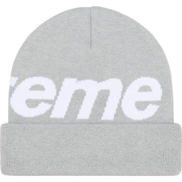 Supreme Big Logo Beanie - Grey (front)