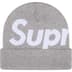 Supreme Big Logo Beanie - Heather Grey (front)