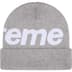 Supreme Big Logo Beanie - Heather Grey (front)