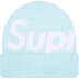 Supreme Big Logo Beanie - Light Blue (front)