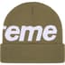 Supreme Big Logo Beanie - Light Olive (front)