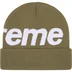 Supreme Big Logo Beanie - Light Olive (front)