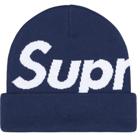 Supreme Big Logo Beanie Navy