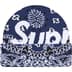 Supreme Big Logo Beanie - Navy Bandana (front)