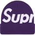 Supreme Big Logo Beanie - Purple (front)