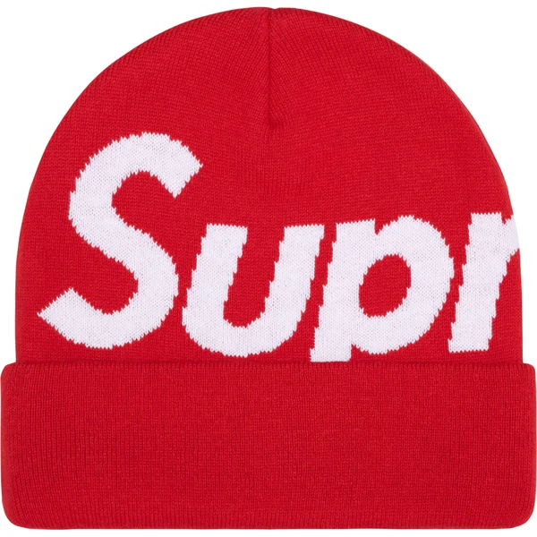 Supreme Big Logo Beanie - Red (front)