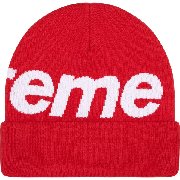 Supreme Big Logo Beanie - Red (front)
