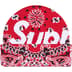 Supreme Big Logo Beanie - Red Bandana (front)