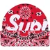 Supreme Big Logo Beanie - Red Bandana (front)