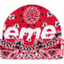 Supreme Big Logo Beanie - Red Bandana (front)