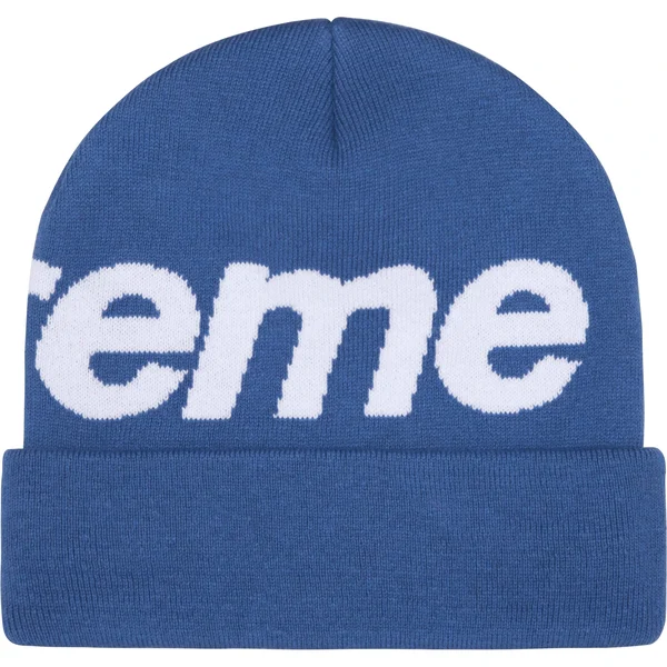 Supreme Big Logo Beanie - Slate (front)
